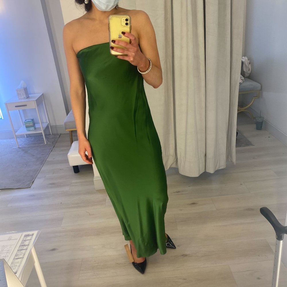 Reformation Strapless Silk Dress -- Size 4